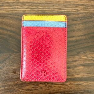Tory Burch Multicolor Snakeskin Card Holder